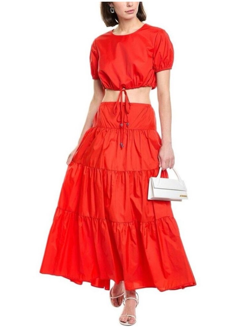 STAUD Lucca Tiered Midi Skirt - NWT